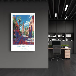 Marrakesh Morocco-Travel Posters | Glass Wall Art - Artdesigna