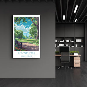 Regents Park-London England-Travel Posters | Glass Wall Art - Artdesigna