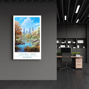 Central Park 1-New York USA-Travel Posters | Glass Wall Art - Artdesigna