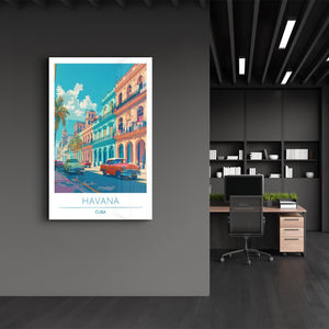 Havana Cuba-Travel Posters | Glass Wall Art - Artdesigna