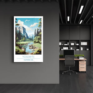 Yosemite-California USA-Travel Posters | Glass Wall Art - Artdesigna
