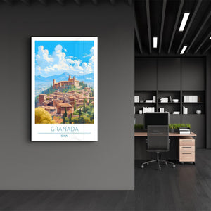 Granada Spain-Travel Posters | Glass Wall Art - Artdesigna