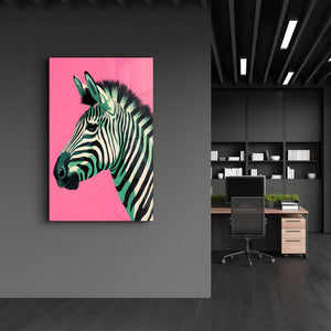 Zebra Pink - Glass Wall Art - Artdesigna