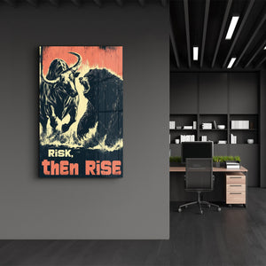 Risk Al, Sonra Yüksel - Motivasyonel Cam Duvar Tablosu