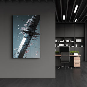 Çelik ve Yapraklar - Cam Duvar Tablosu