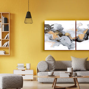 ・"Marble Abstract - Duo"・Glass Wall Art - ArtDesigna Glass Printing Wall Art