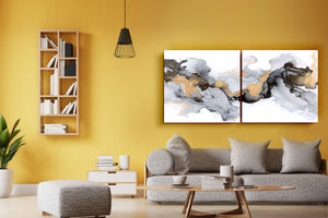 ・"Marble Abstract - Duo"・Glass Wall Art - ArtDesigna Glass Printing Wall Art