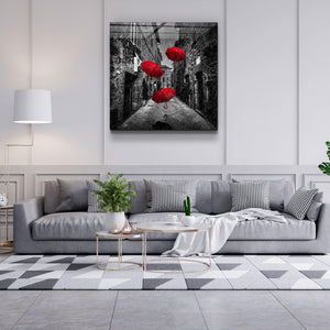 ・"Red Gingham"・Glass Wall Art - ArtDesigna Glass Printing Wall Art