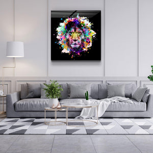 ・"Lion Abstract"・Glass Wall Art - ArtDesigna Glass Printing Wall Art