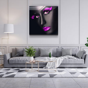 ・"Pink Lips and Eyes"・Glass Wall Art - ArtDesigna Glass Printing Wall Art