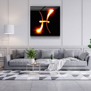 ."Pisces Zodiac Symbol". Glass Wall Art - ArtDesigna Glass Printing Wall Art