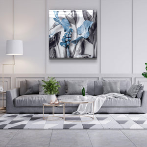 ・"Blue Flowers"・Glass Wall Art - ArtDesigna Glass Printing Wall Art