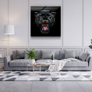 ・"Wild Panther"・Glass Wall Art - ArtDesigna Glass Printing Wall Art