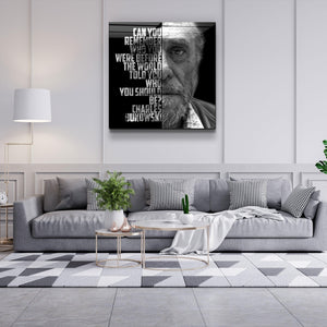 ・"Charles Bukowski"・Designers Collection Glass Wall Art - ArtDesigna Glass Printing Wall Art