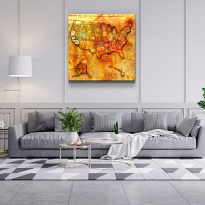 ・"Vintage Map US - California"・Glass Wall Art - ArtDesigna Glass Printing Wall Art