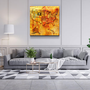 ・"Vintage Map US - Wyoming"・Glass Wall Art - ArtDesigna Glass Printing Wall Art