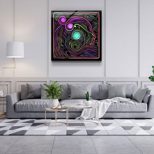 ・"Rainbow Line Faces V2"・Glass Wall Art - ArtDesigna Glass Printing Wall Art