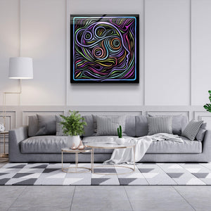 ・"Rainbow Line Faces V3"・Glass Wall Art - ArtDesigna Glass Printing Wall Art