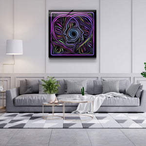 ・"Rainbow Line Faces V4"・Glass Wall Art - ArtDesigna Glass Printing Wall Art