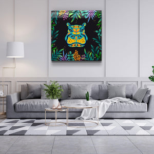 ・"Animal Republic-Hippo"・Designers Collection Glass Wall Art - ArtDesigna Glass Printing Wall Art