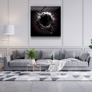 ."Paint Splash Ring-Grey". Designer's Collection Glass Wall Art - ArtDesigna Glass Printing Wall Art