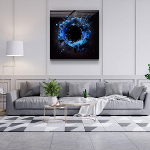 ."Paint Splash Ring-Blue". Designer's Collection Glass Wall Art - ArtDesigna Glass Printing Wall Art