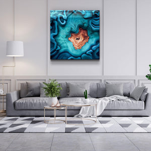 ."Heart of the Wood - Blue". Designer's Collection Glass the Wood Art - ArtDesigna Glass Printing Wall Art