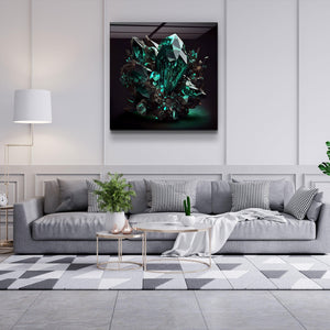 ."Amethyst - Green". Designer's Collection Glass the Wood Art - ArtDesigna Glass Printing Wall Art