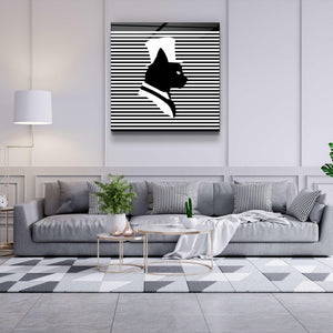 ."Cat and Hat". Designer's Collection Glass Wall Art - ArtDesigna Glass Printing Wall Art