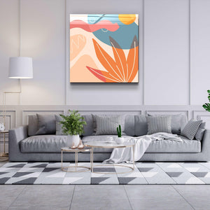 ."Terracota Abstract Flowers V2". Designer's Collection Glass Wall Art - ArtDesigna Glass Printing Wall Art