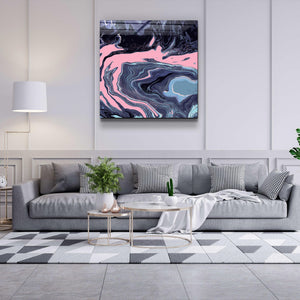 ."Pink Wave in the Black". Designer's Collection Glass Wall Art - ArtDesigna Glass Printing Wall Art