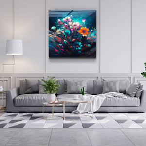."Oil Painting Flowers 2". Designers Collection Glass Wall Art - ArtDesigna Glass Printing Wall Art