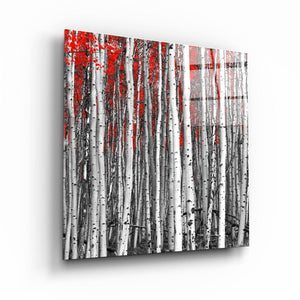 ・"Red Forest"・Glass Wall Art - ArtDesigna Glass Printing Wall Art