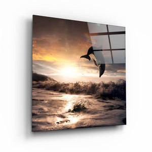 ・"Dolphin"・Glass Wall Art - ArtDesigna Glass Printing Wall Art