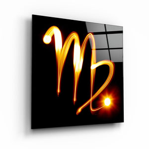 Zodiac Symbols in Black Glass Wall Art - Artdesigna