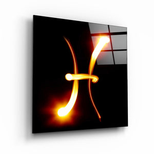 ."Pisces Zodiac Symbol". Glass Wall Art - ArtDesigna Glass Printing Wall Art