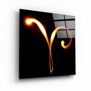 ."Aries Zodiac Symbol". Glass Wall Art - ArtDesigna Glass Printing Wall Art