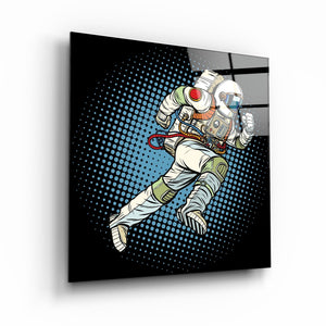 ・"Cartoon Astronaut"・Glass Wall Art - ArtDesigna Glass Printing Wall Art