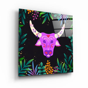 ・"Animal Republic-Wild Cattle"・Designers Collection Glass Wall Art - ArtDesigna Glass Printing Wall Art