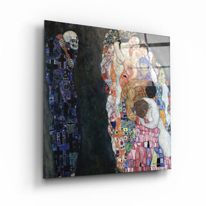 ."Gustav Klimt's Death and Life (1910-1915)". Glass Wall Art - ArtDesigna Glass Printing Wall Art