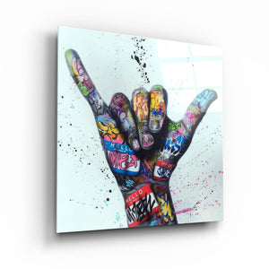 ."Hang Loose". Designer's Collection Glass Wall Art - ArtDesigna Glass Printing Wall Art