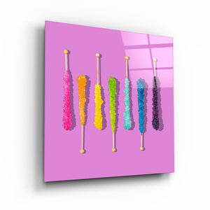 ."Sweet Sticks Retro". Contemporary Collection Glass Wall Art - ArtDesigna Glass Printing Wall Art