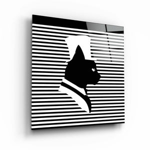 ."Cat and Hat". Designer's Collection Glass Wall Art - ArtDesigna Glass Printing Wall Art