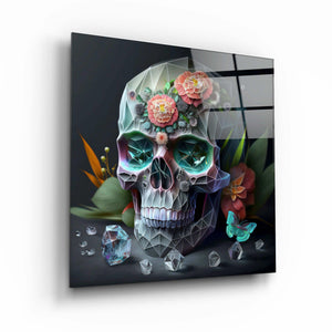 ."Diamond Skull". Secret World Collection Glass Wall Art - ArtDesigna Glass Printing Wall Art
