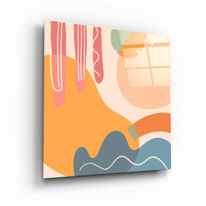 ."Terracota Abstract Flowers V1". Designer's Collection Glass Wall Art - ArtDesigna Glass Printing Wall Art