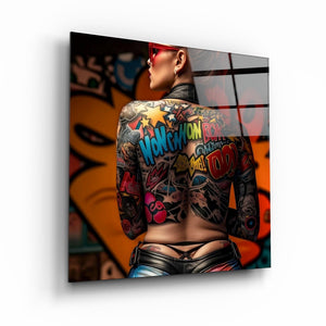 ."Tattooed v3". Designer's Collection Glass Wall Art - ArtDesigna Glass Printing Wall Art