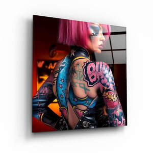 ."Tattooed v2". Designer's Collection Glass Wall Art - ArtDesigna Glass Printing Wall Art