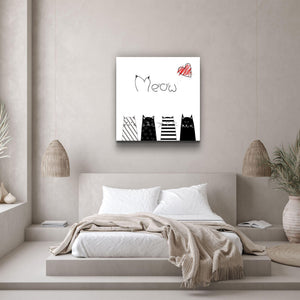 ・"Meow (Cat)"・Glass Wall Art - ArtDesigna Glass Printing Wall Art