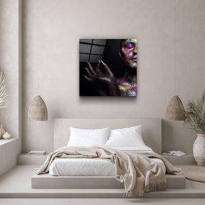 ・"Shimmering Yoga"・Glass Wall Art - ArtDesigna Glass Printing Wall Art