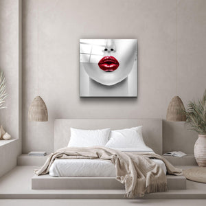 ・"Red Lips"・Glass Wall Art - ArtDesigna Glass Printing Wall Art